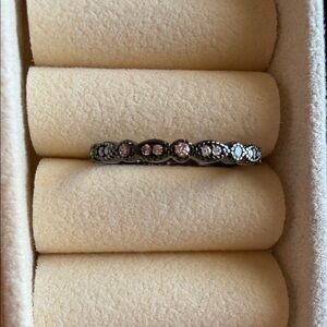 Elegant Women's Black Stacking Ring